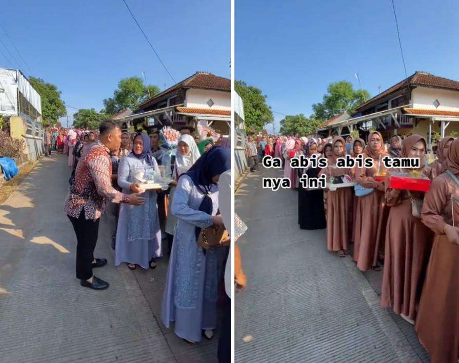 Viral iring-iringan rombongan pengantar pengantin pria capai 1.000 orang.