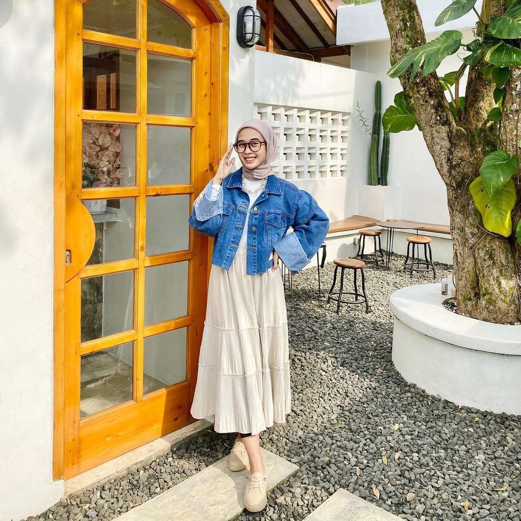 Jaket jeans dan dress