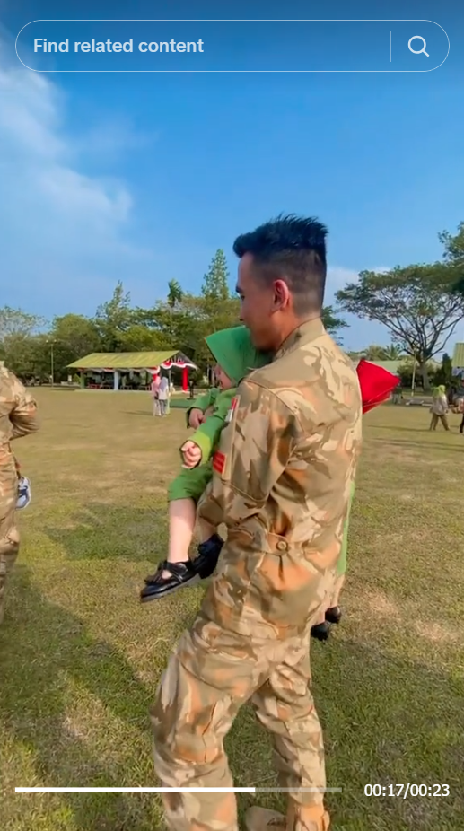 Lama Ditinggal Dinas Sang Ayah, Putri TNI ini Menangis Histeris Sampai Tak Mau Digendong