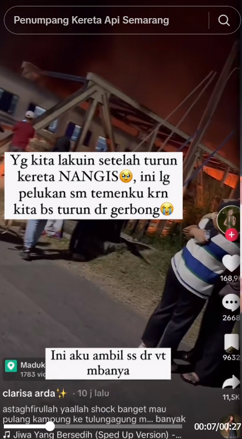 Cerita Penumpang Gerbong 1 KA Brantas yang Menabrak Truk Mogok di Lintasan Semarang