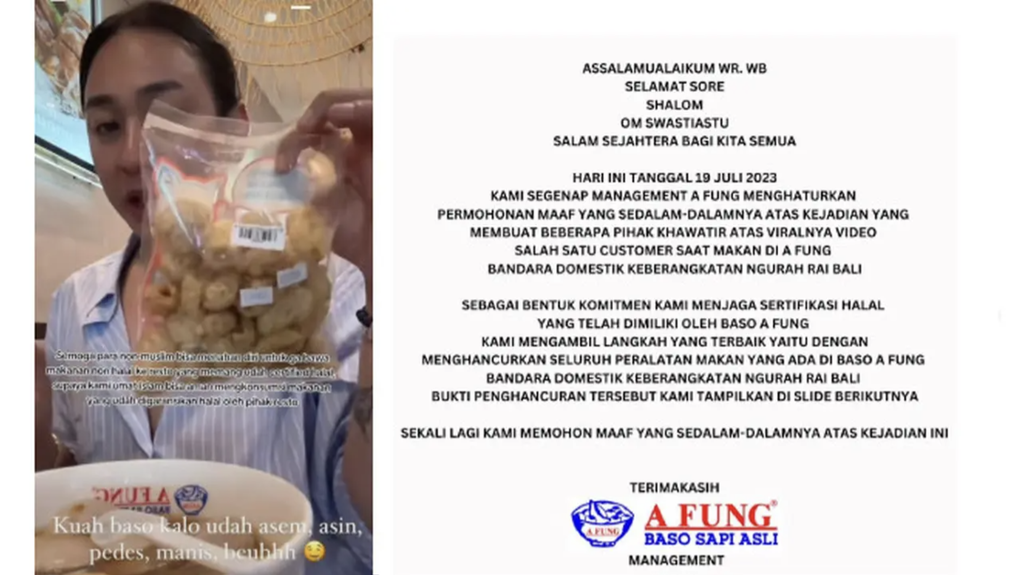 Jovi Adhiguna Makan Kerupuk Babi di Baso A Fung