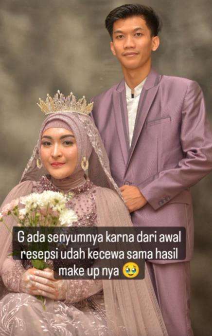 Pengantin wanita kecewa pakai MUA pilihan orangtua.