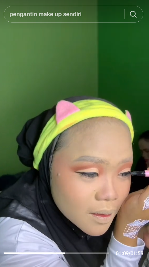 Pengantin Wanita di Bogor Make Up Sendiri, Tampak Flawless Tak Kalah dengan Hasil MUA