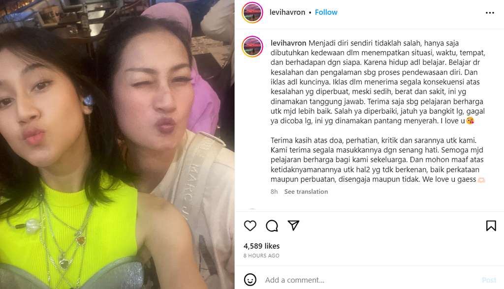 Unggahan Ibunda Keisya