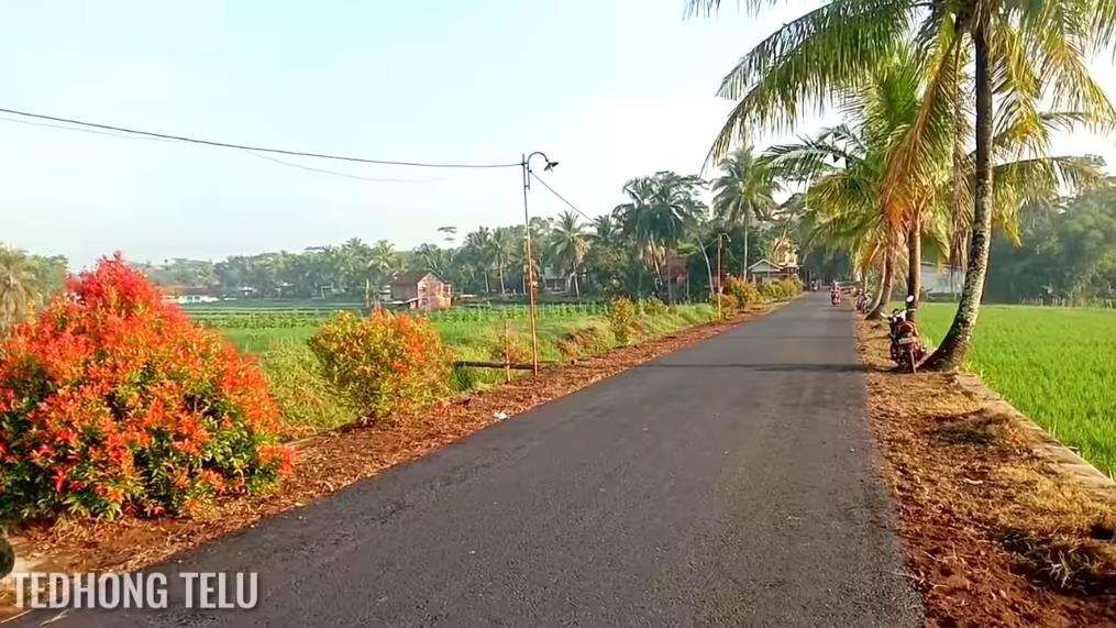 Potret pemandangan desa yang mirip dengan lukisan.