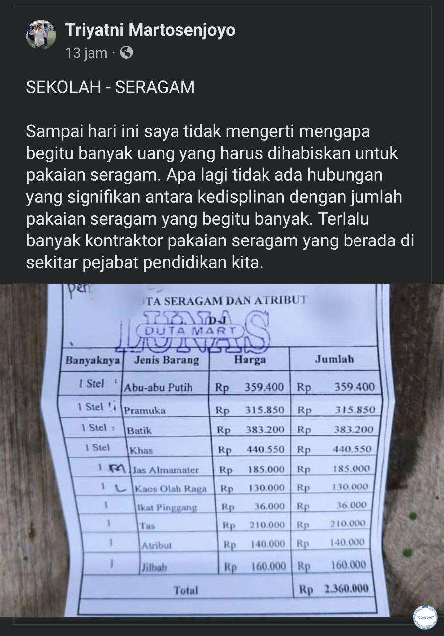 seragam sekolah viral