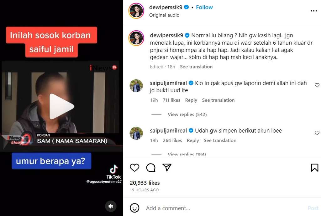 Unggahan Dewi Perssik