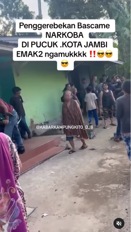 Emak-Emak Grebek Sendiri Diduga Basecamp Narkoba di Jambi