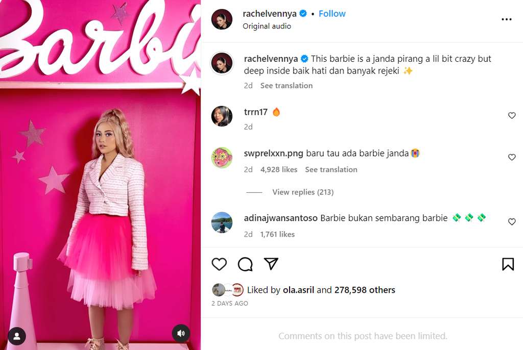 Penampilan Rachel Vennya