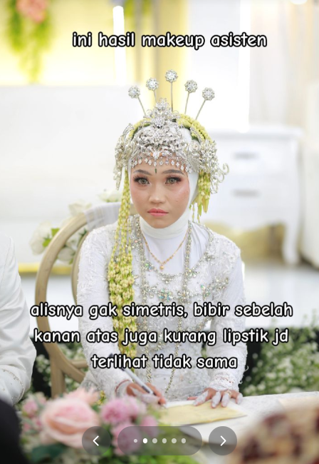 Curahan Hati Pengantin Wanita, MUA Batal Hadir Digantikan Asistennya, Kecewa Hasil Makeup Alis Kecil Sebelah