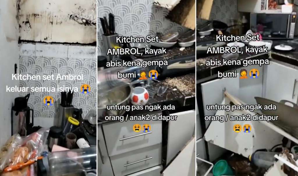 Dapur tiba-tiba ambrol.
