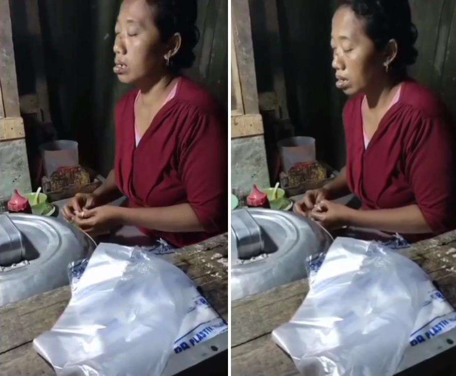 Terenyuh ibu jualan pentol sampai terkantuk-kantuk.