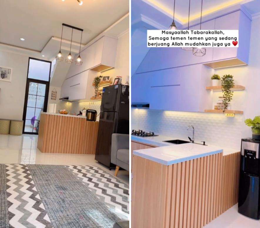 Renovasi rumah bobrok hampir roboh jadi mewah dengan dua lantai.