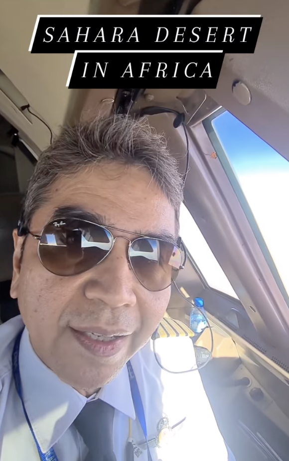 Pilot Memperlihatkan Gurun Sahara