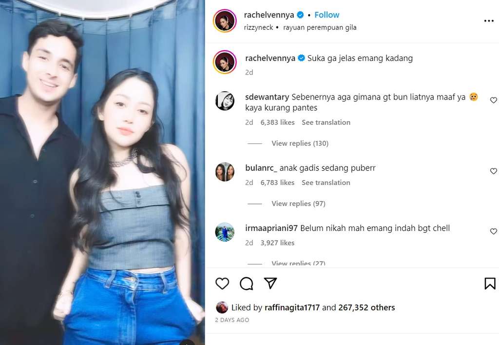 Konten Rachel Vennya dan Salim