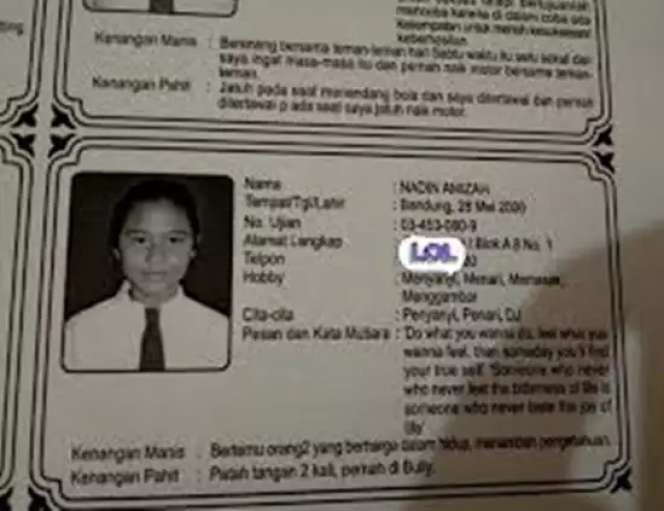 Buku tahunan Nadin Amizah