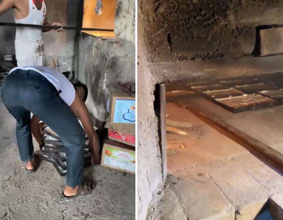 Proses pembuatan kue ulang tahun di India.