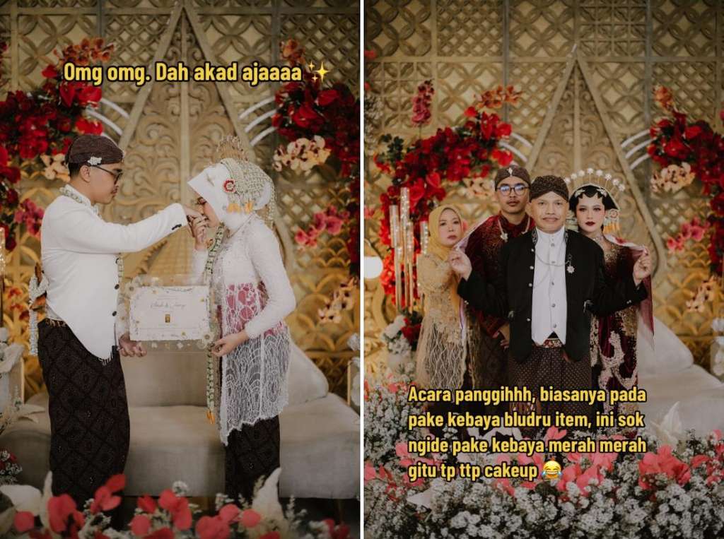 Pengantin wanita malah senang dijodohkan orangtua.