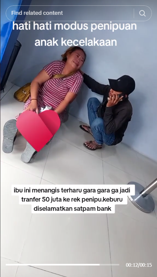 Momen Wanita Menangis Terharu Tak Jadi Korban Penipuan Rp50 Juta, Diselamatkan Satpam Bank