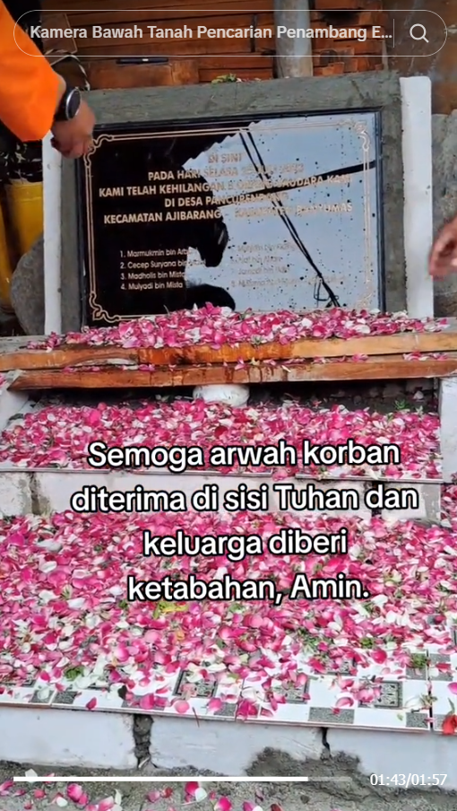 Innalillahi, Momen Dihentikannya Evakuasi 8 Penambang Terjebak di Banyumas, Petugas Tabur Bunga dan Shalat Ghaib Penuh Haru