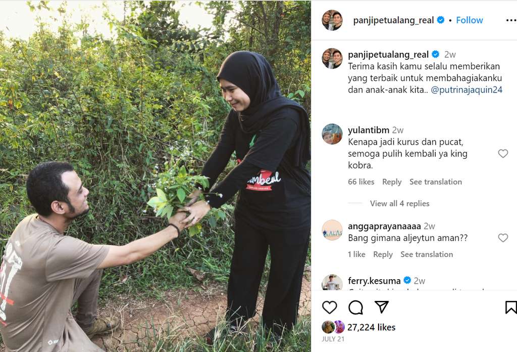 Penampilan Panji Petualang makin kurus