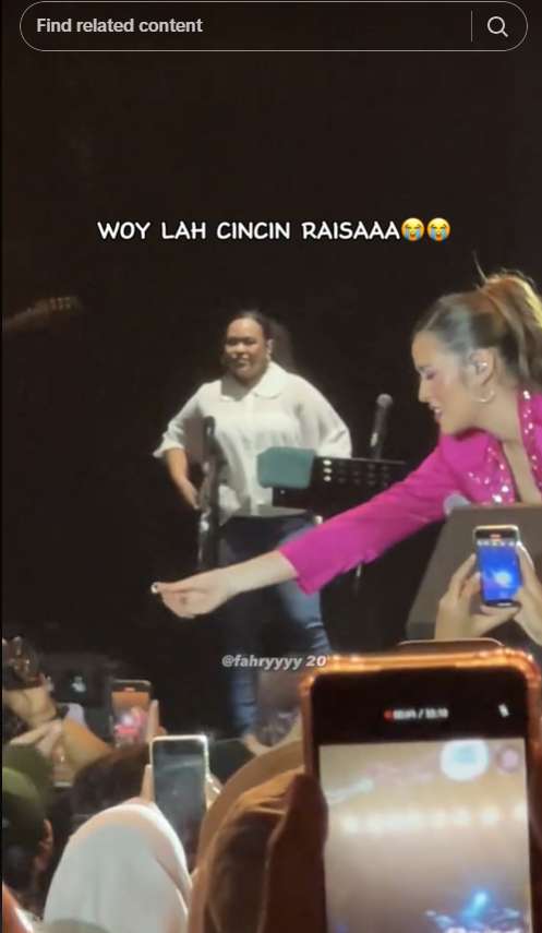 Raisa kasih cincin ke penonton