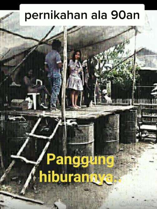 Potret pernikahan jadul tahun 90an yang unik dan penuh nostalgia.