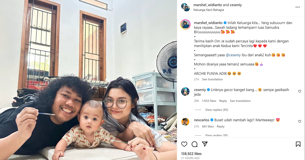 Instagram @marshel_widianto Instagram @marshel_widianto