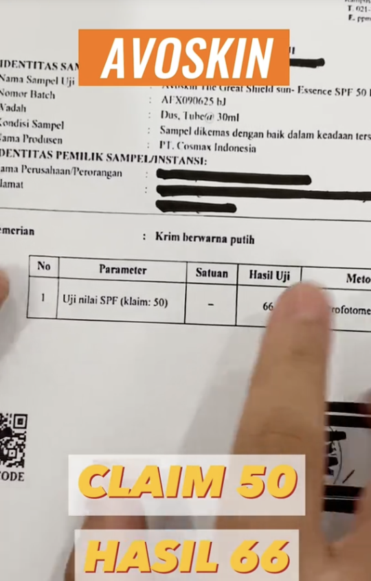 TikToker Ungkap Hasil Uji Lab SPF Sunscreen