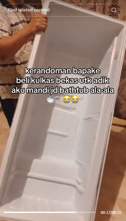Bapak Kreatif! Sulap Kulkas Bekas Jadi Bathtub Demi Bikin Senang Anak