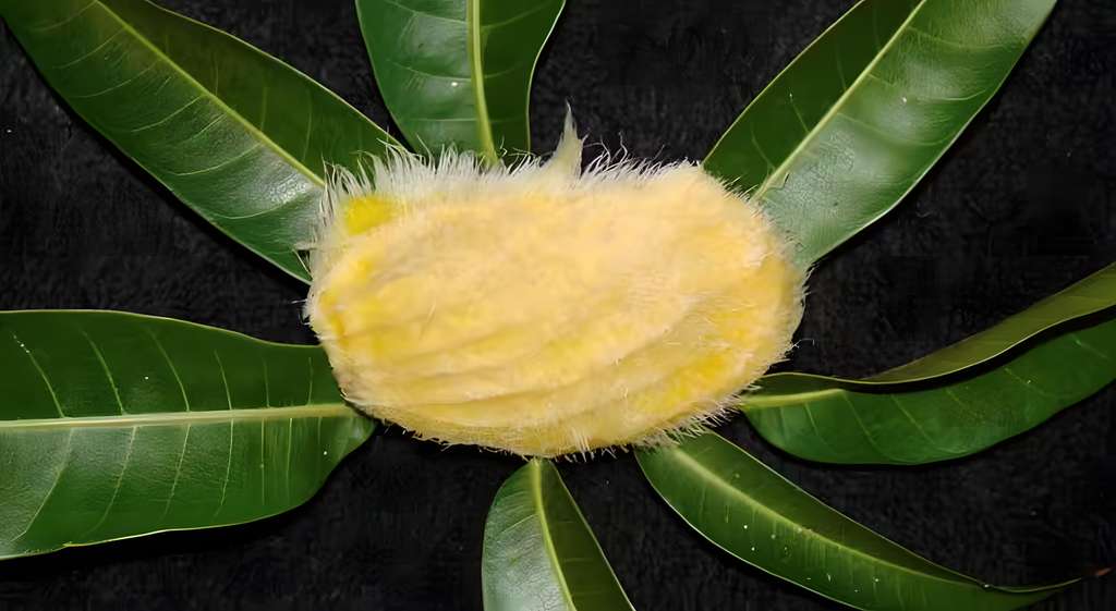 Tren pelihara biji mangga berbulu.