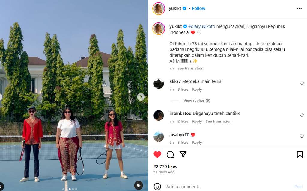 Penampilan Yuki Kato latihan tenis