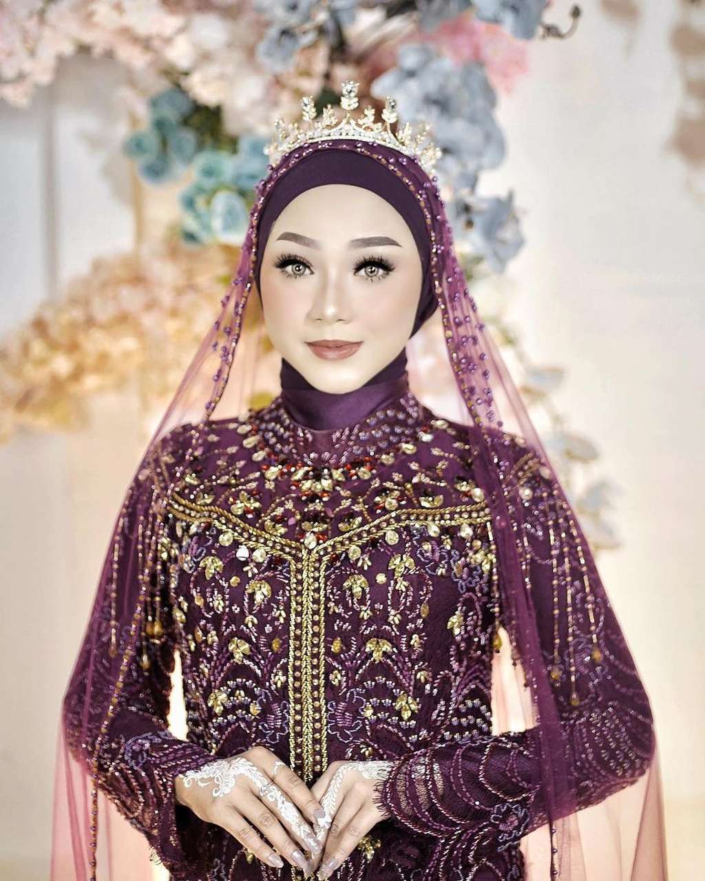 Pengantin hijab ungu