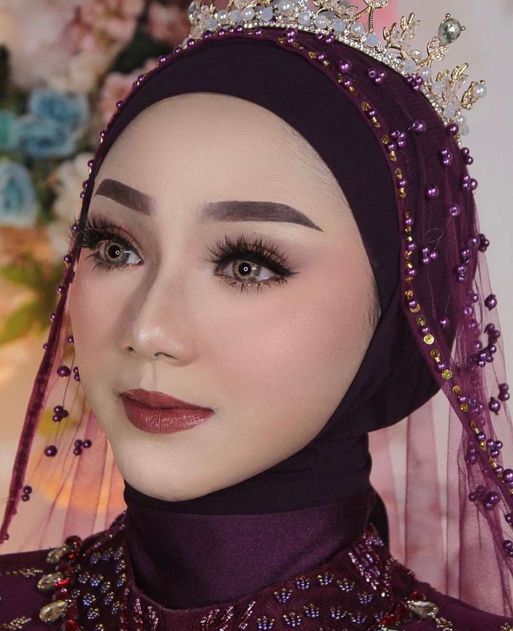 Pengantin hijab ungu