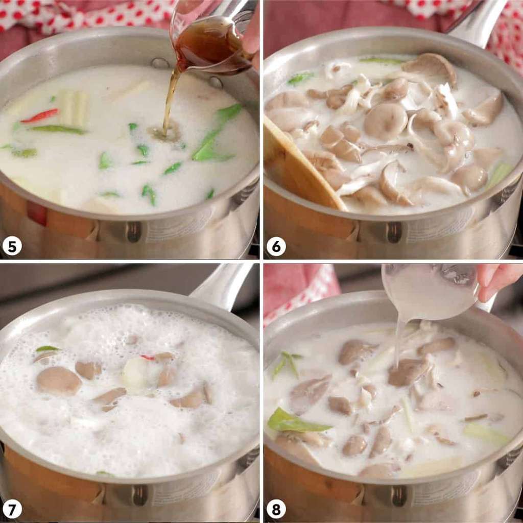 Tahap kedua cara memasak Tom Kha Gai