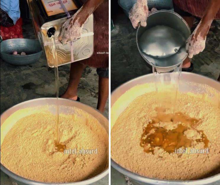 Proses pembuatan makanan aneh di India.