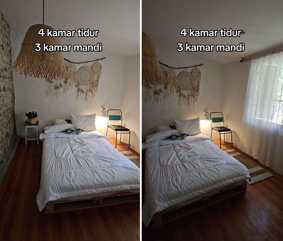 Dari luar kelihatan 'ndeso', rumah kampung ini punya kamar tidur dan kamar mandi yang estetik.