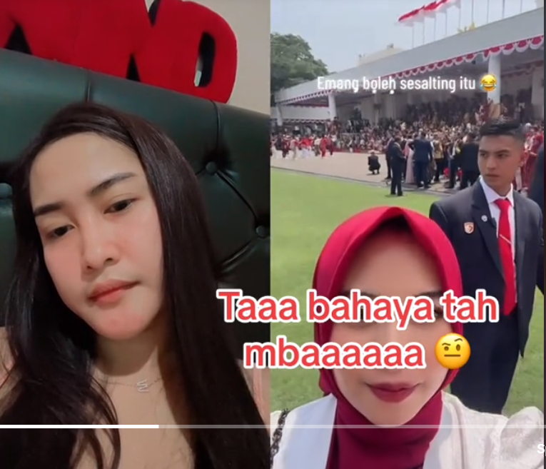 Momen Wanita Caper ke Paspampres, Begini Reaksi Sang Kekasih yang Stitch Langsung Videonya