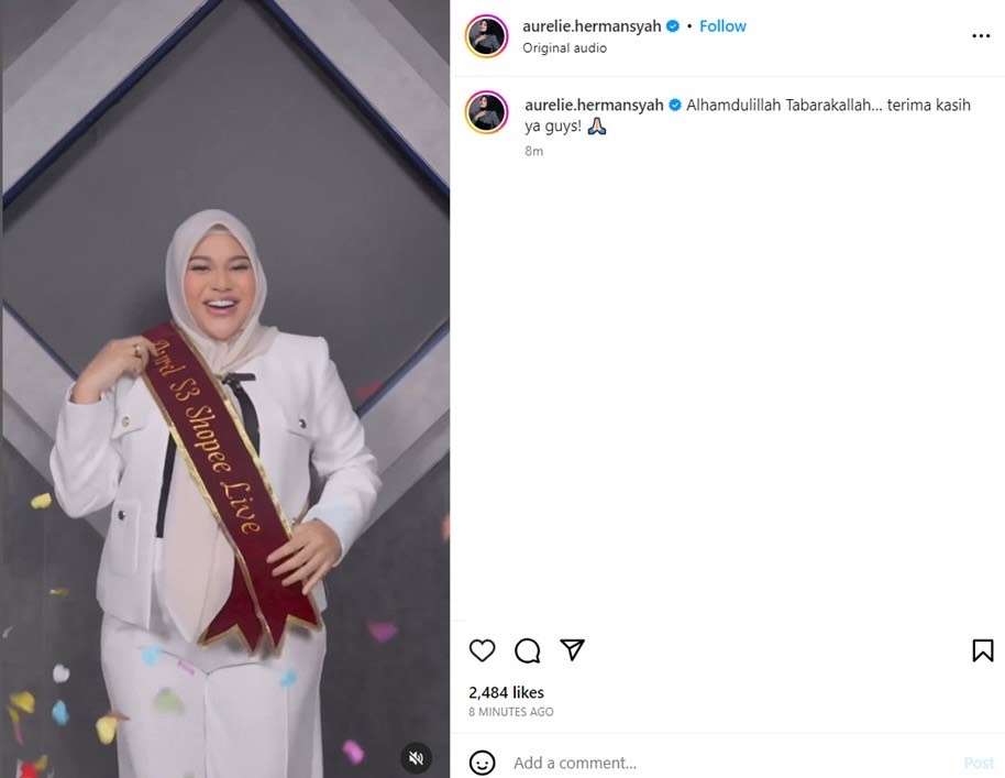 aurel hermansyah x shopee live