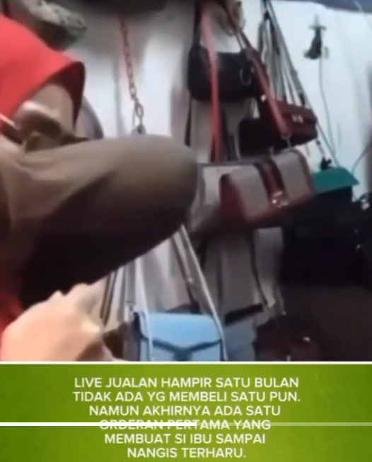 Perjuangan Ibu Penjual Tas, Langsung Nangis saat Ada Pembeli Pertama Selama 1 Bulan Live Jualan