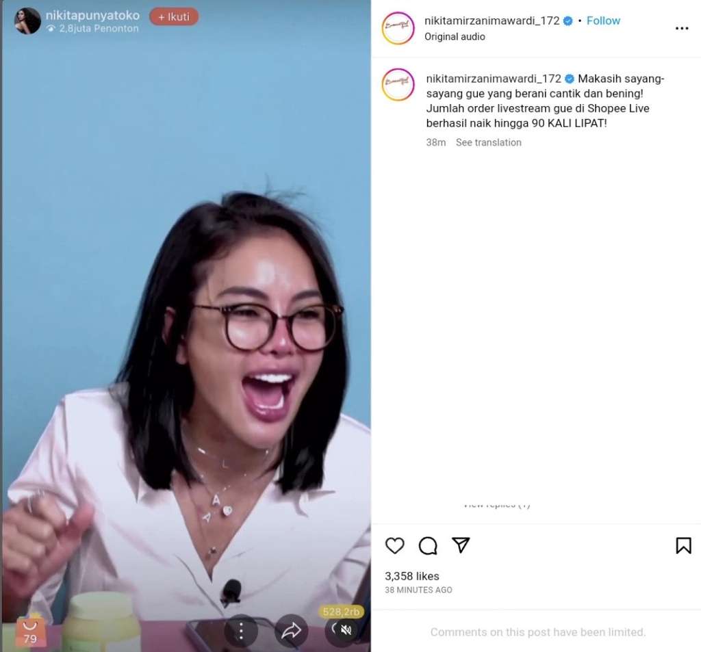 Nikita Mirzani Viral Lagi, Sukses Pecahkan Rekor Order Live Streaming hingga Naik 90 Kali Lipat di S