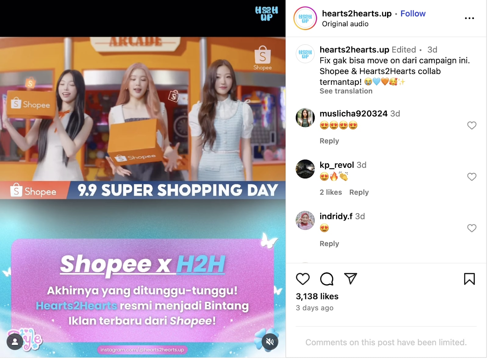 Hearts2Hearts Tampil Kompak Nyanyi Lirik Indonesia di Iklan Shopee 9.9 Super Shopping Day
