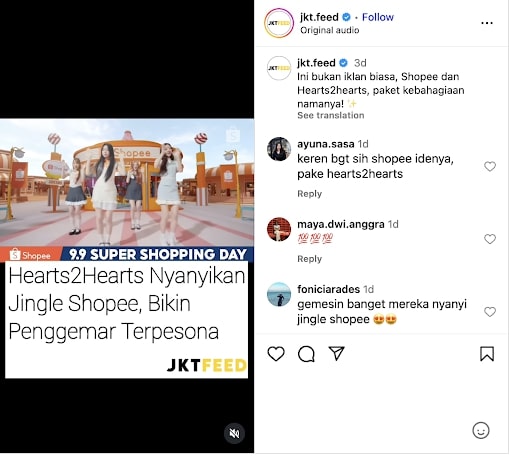 Hearts2Hearts Tampil Kompak Nyanyi Lirik Indonesia di Iklan Shopee 9.9 Super Shopping Day