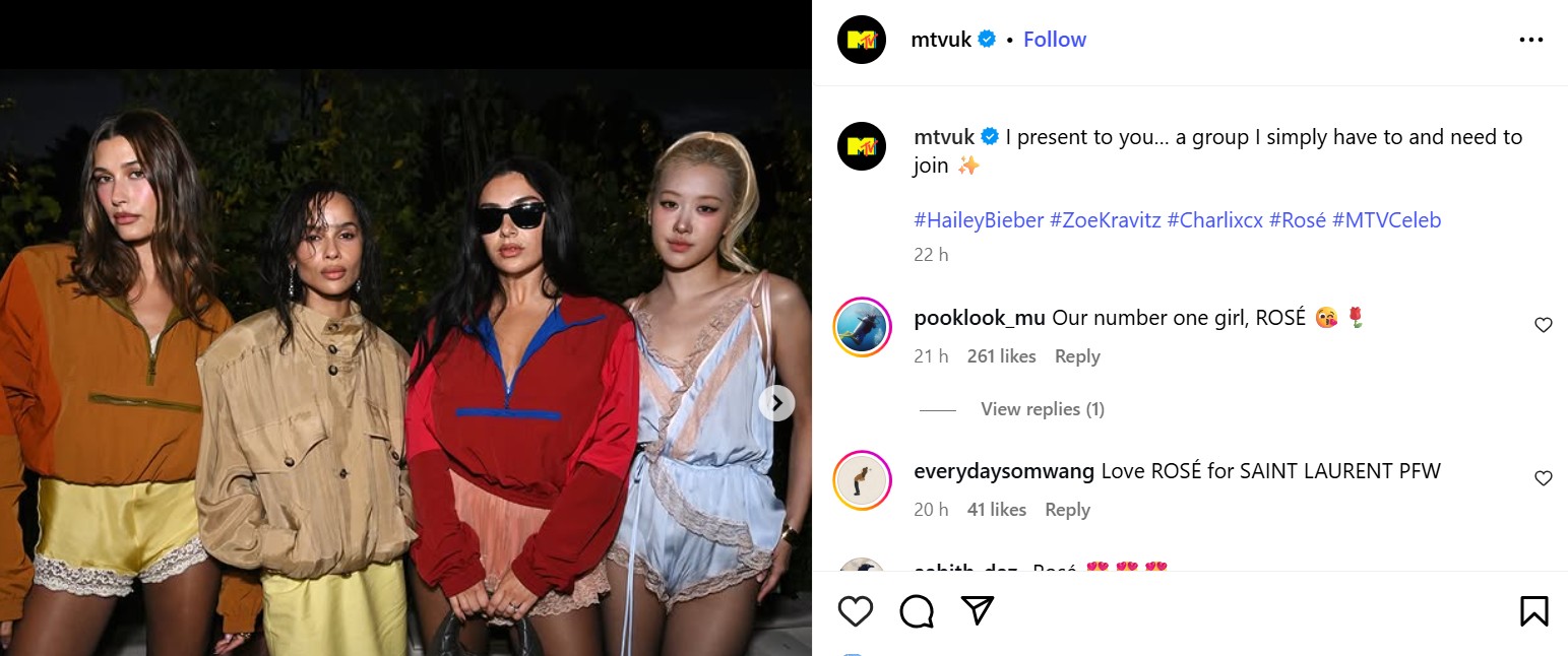 Unggahan fashion show YSL di IG Elle UK
