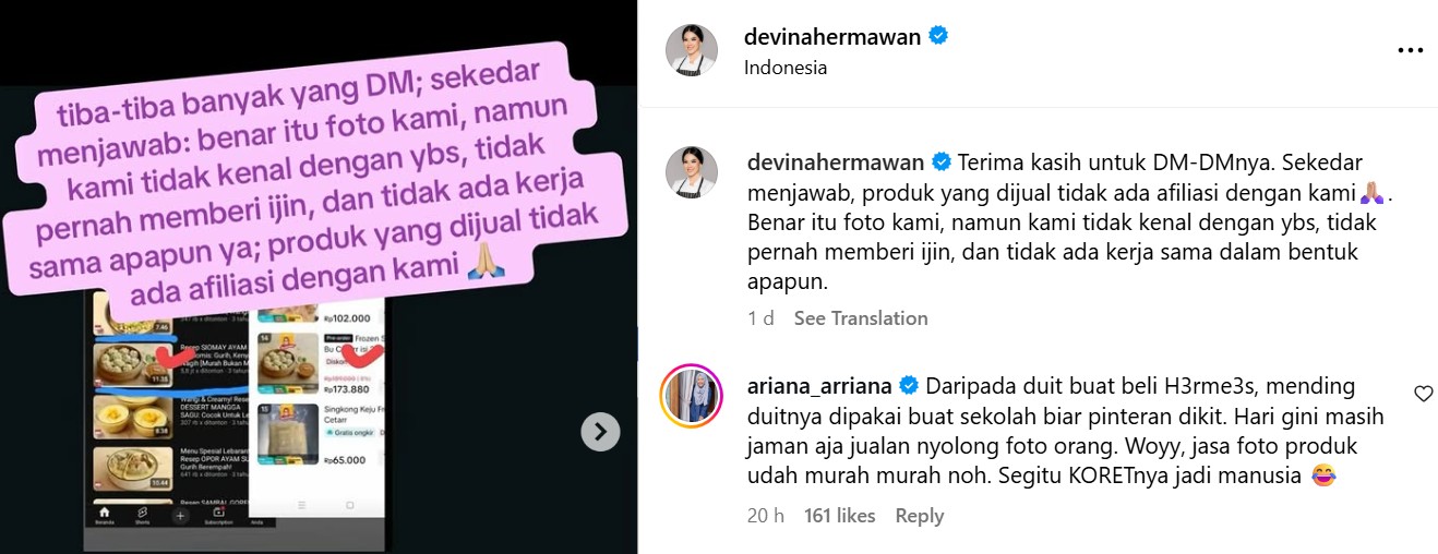 Unggahan Chef Devina