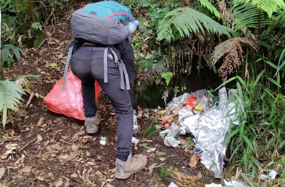 Sampah di Gunung Gede