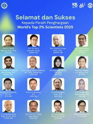 Salut, 16 Peneliti dari ITB Masuk Daftar World Top 2% Scientists 2025
