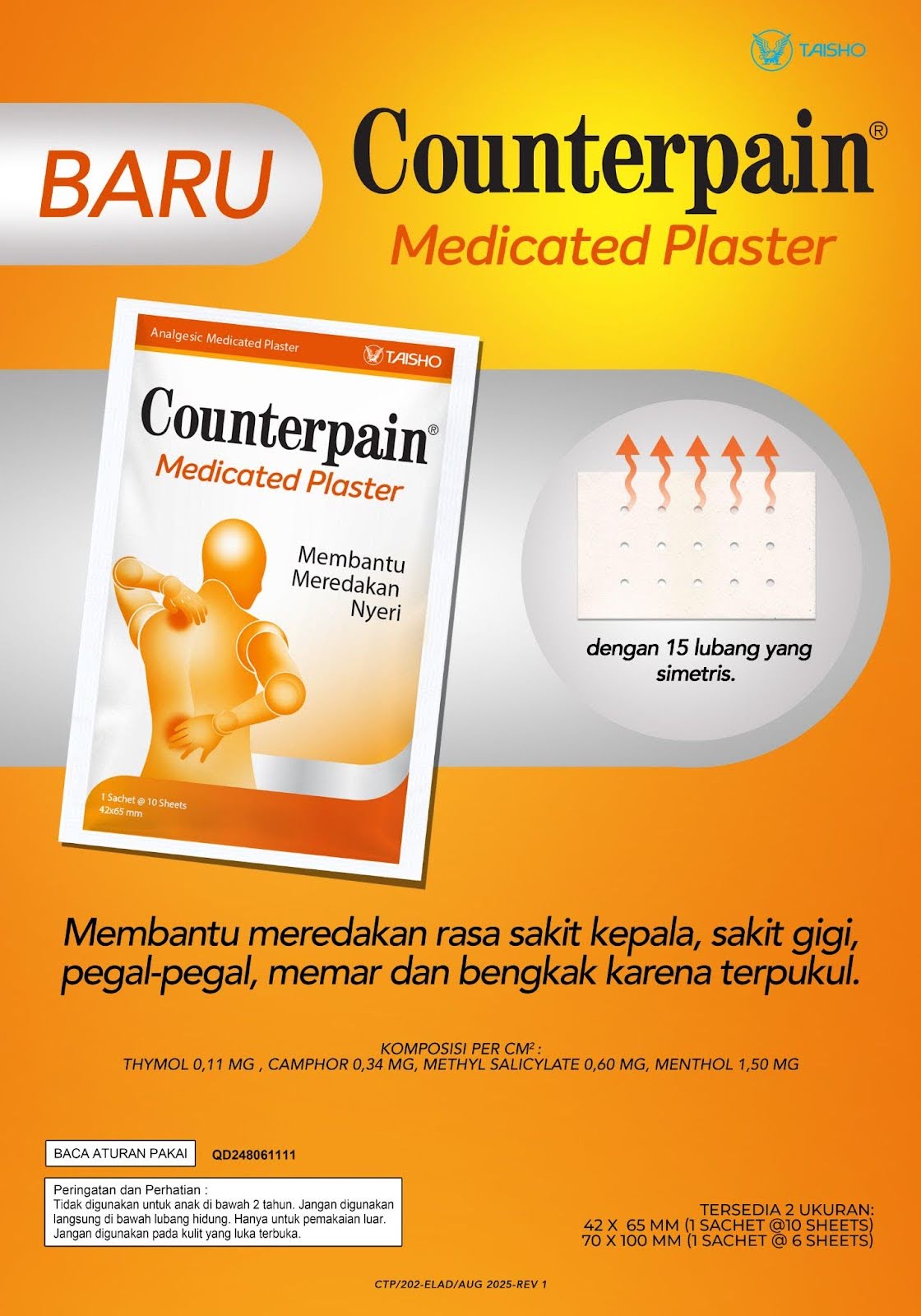 PT Taisho Luncurkan Counterpain Medicated Plaster, Inovasi Baru untuk Atasi Nyeri Otot dan Sendi