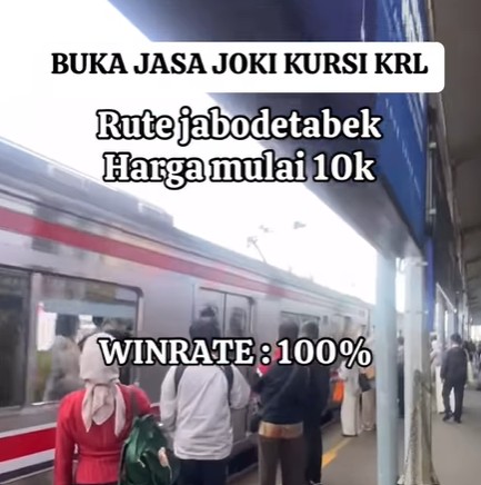 Joki tempat duduk di KRL