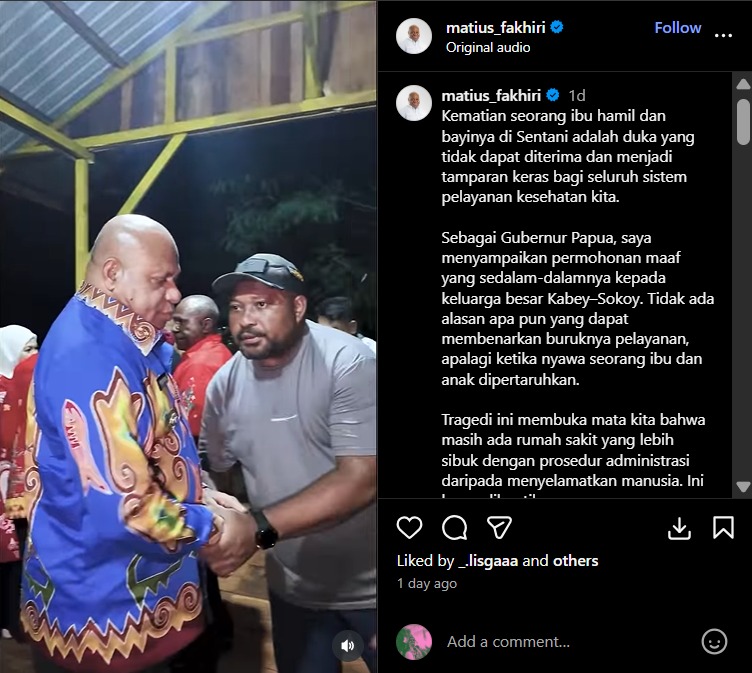 Gubernur Papua Angkat Suara Soal Ibu Hamil Meninggal Usai Ditolak 4 Rumah Sakit Gubernur Papua Angkat Suara Soal Ibu Hamil Meninggal Usai Ditolak 4 Rumah Sakit
